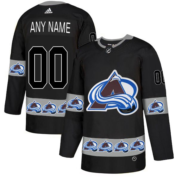 Men Colorado Avalanche #00 Any name Black Adidas Fashion NHL Jersey